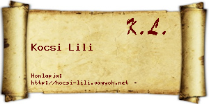 Kocsi Lili névjegykártya